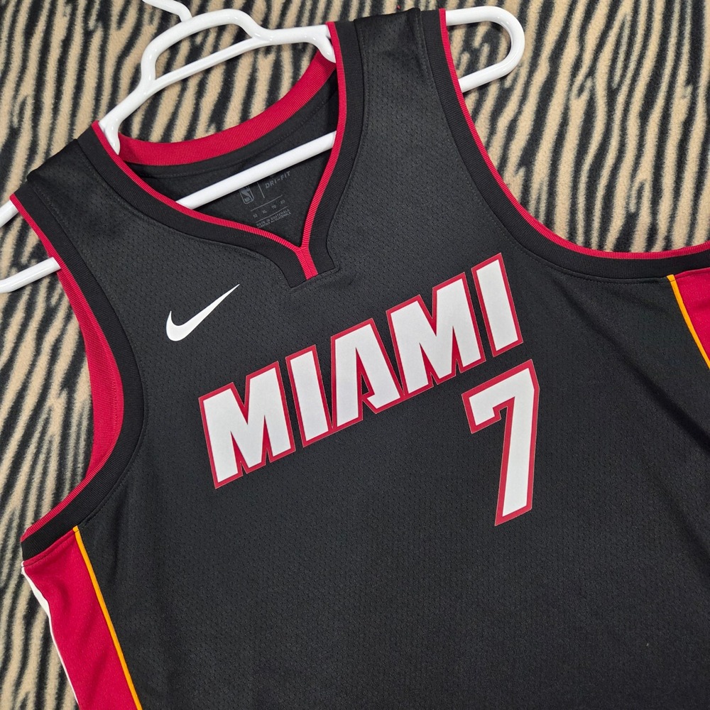 Nike Miami Heat Kyle Lowry 7 Swingman Jersey Mens XL Black Red Nike Dri-FIT